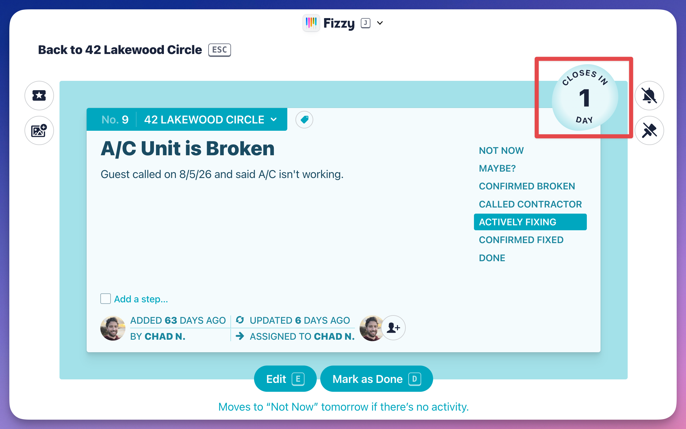 Screenshot of an inactive card opened with a red outline around the Auto close bubble.png
